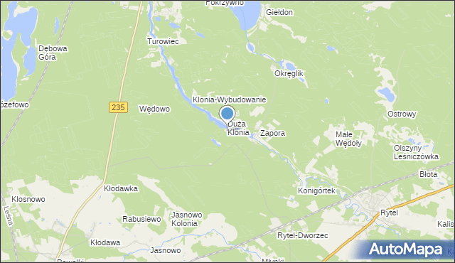 mapa Mała Klonia, Mała Klonia gmina Czersk na mapie Targeo